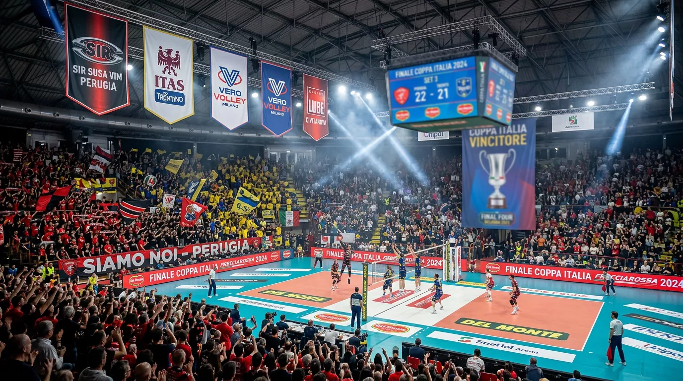 Final Four della Coppa Italia di pallavolo in un palazzetto gremito di pubblico