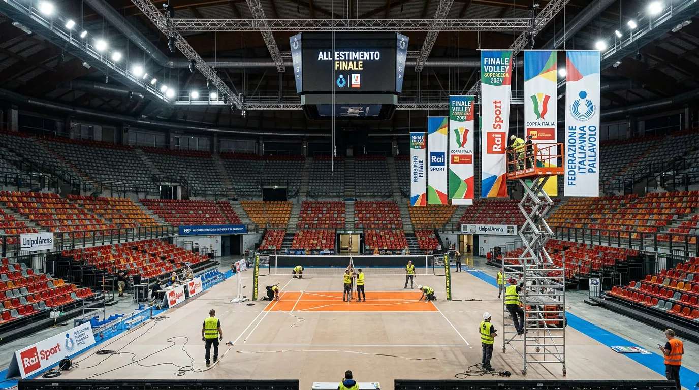 Palazzetto allestito per la Final Four di Coppa Italia di pallavolo