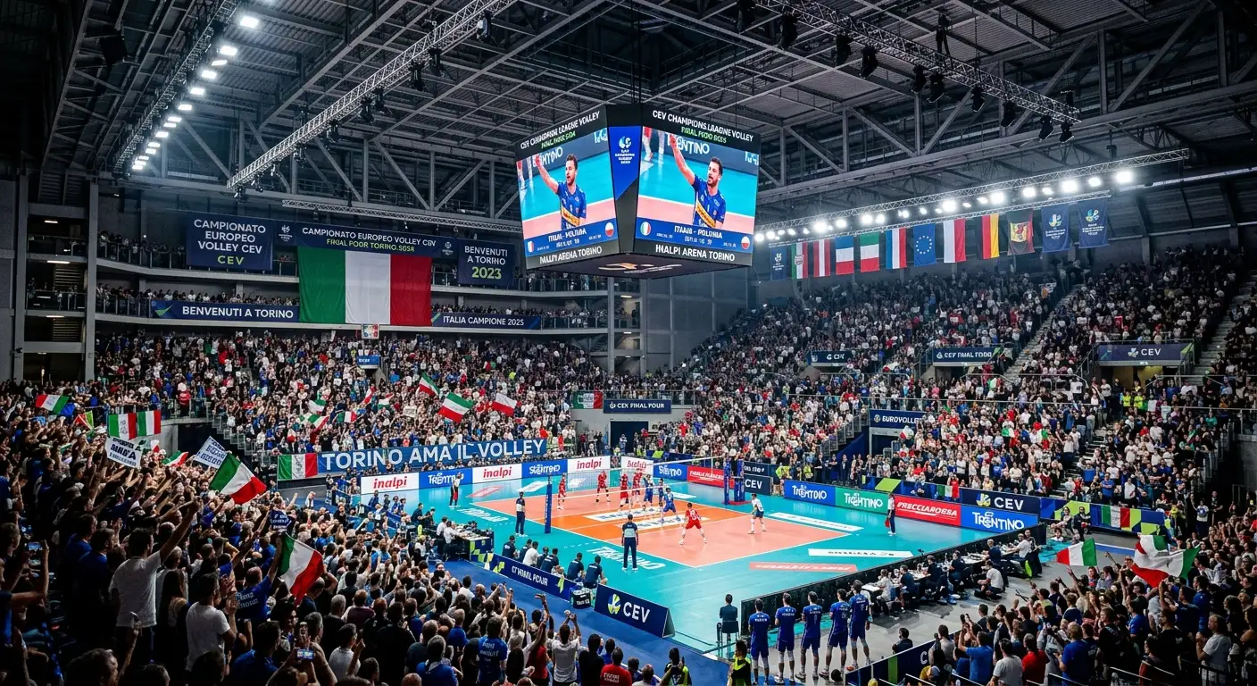 Inalpi Arena di Torino allestita per la Final Four della Champions League maschile di pallavolo