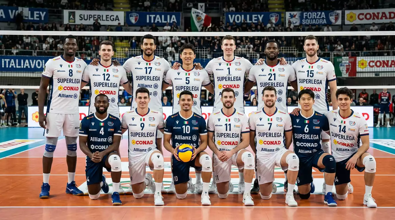 Giocatori internazionali di pallavolo riuniti in una squadra di Serie A