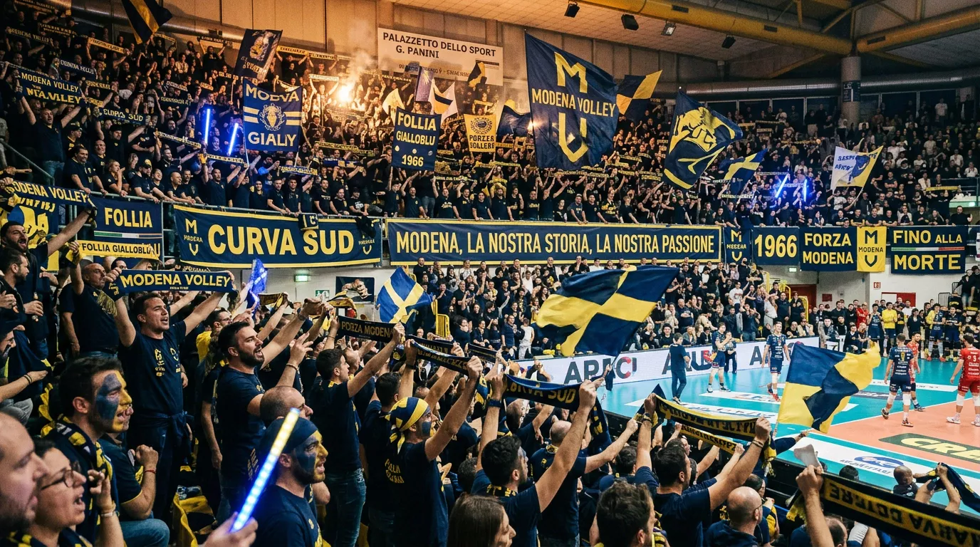 Tifosi di Perugia al palazzetto durante una partita casalinga dei Block Devils