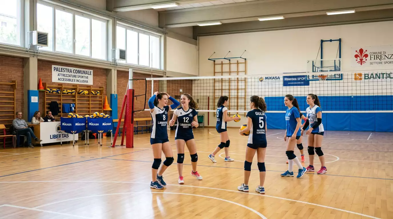 Accessibilità della pallavolo: palestra coperta per la pratica sportiva