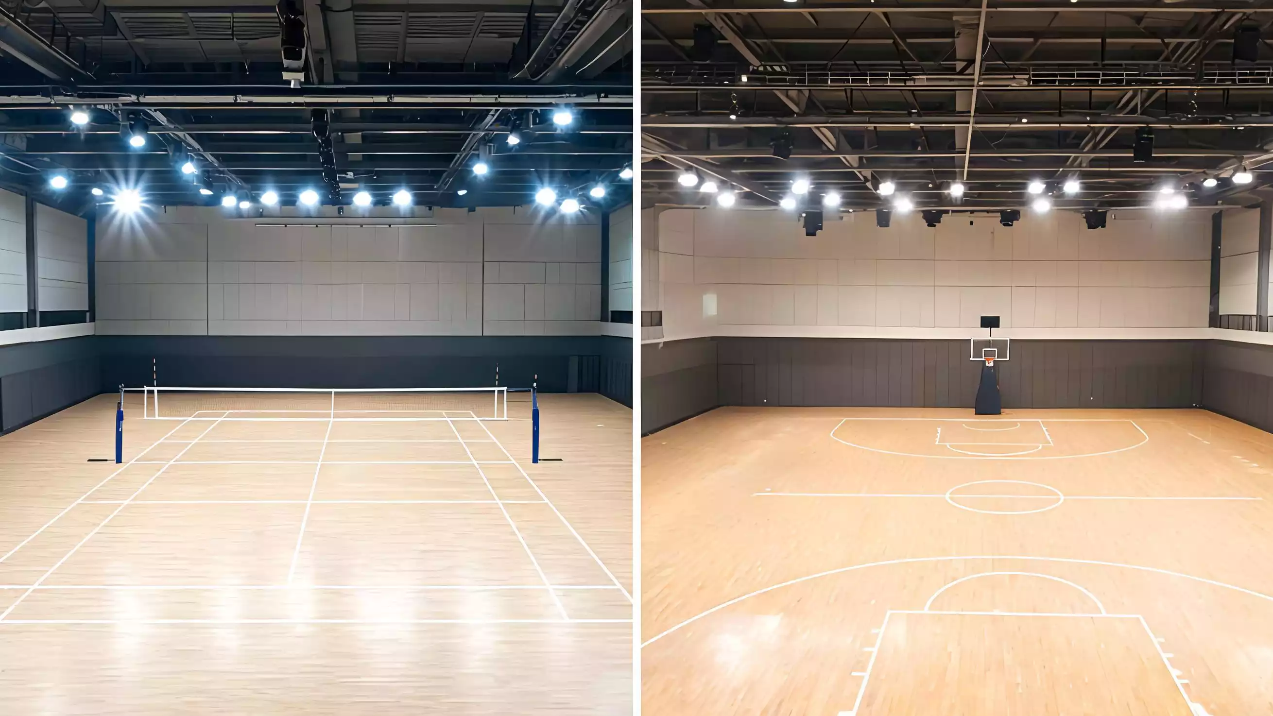 Confronto tra sport professionistici italiani: campo da pallavolo e parquet da basket