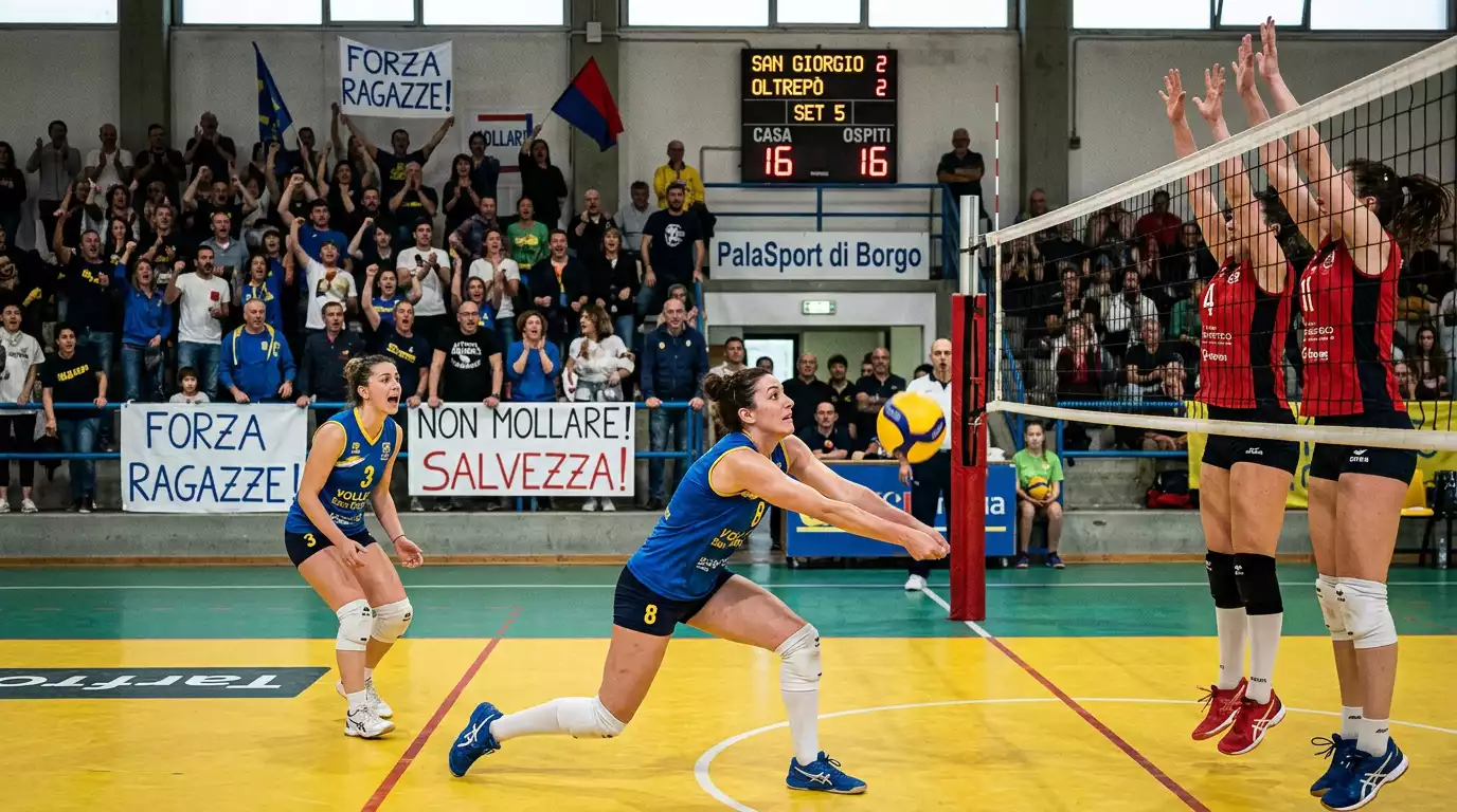 Partita di playout per la salvezza nel campionato di pallavolo Serie A