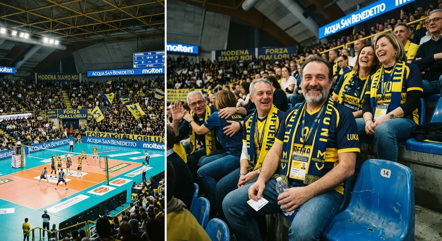 Tifoso abbonato nel suo posto fisso al palazzetto di pallavolo