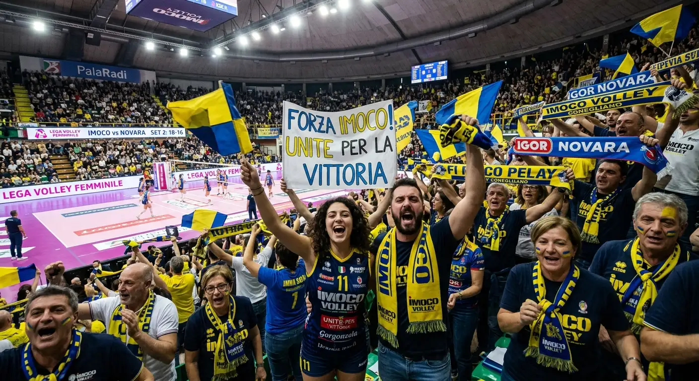 Tifosi durante un grande match di rivalita nella Serie A1 femminile